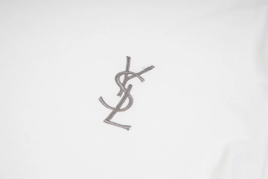 【 Quality】 -SAINT LAURENT· 𝟮𝟰𝘀𝘀 T - ， OS - 280g 100% Quality - ： - ：White Black -Size：XS S M L